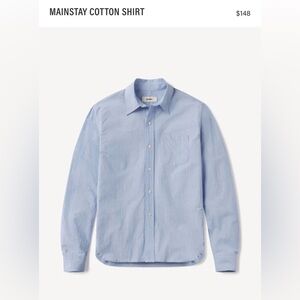 Buck Mason Blue Button Down Mainstay Cotton Shirt Large
